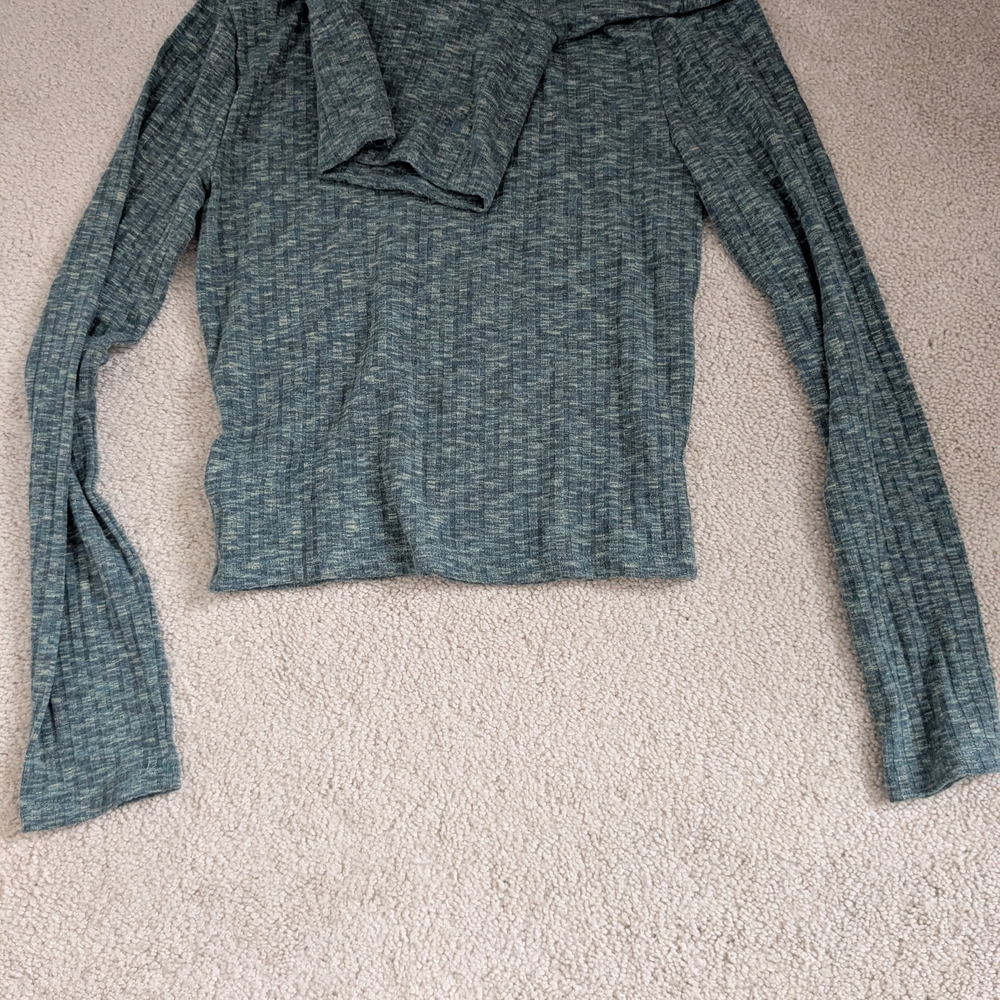 Madewell Teal Knit Long Sleeve Top